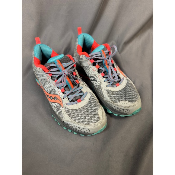Saucony Shoes - Saucony Excursion TR10 Grey Coral Teal Trail Running Shoes Women's Size 9.5